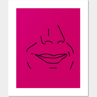 Funny Smiling Man Outline Posters and Art